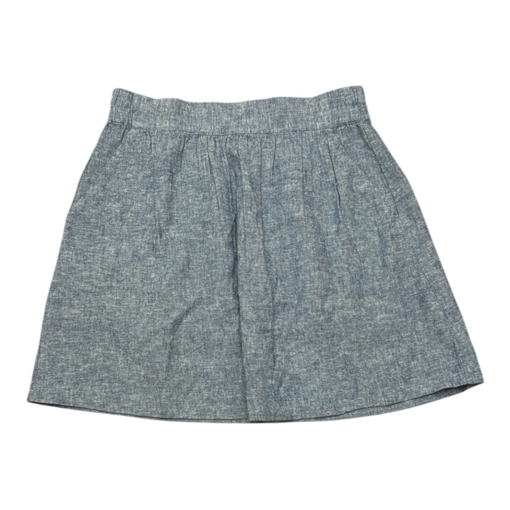 LOFT Linen Blend Chambray Blue Skirt Size Small Petite